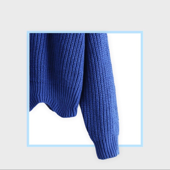 Blue cardigan with asymmetrical hemline - Picture 4 of 5